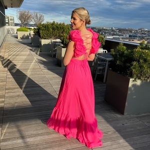 Pink Mac Duggal Ruffled Floral Gown in size 8
Also seen on Anthropologie